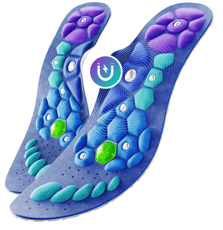 Solette Akusoli ortopediche con punti di agopressione magnetici per sollievo dal dolore.